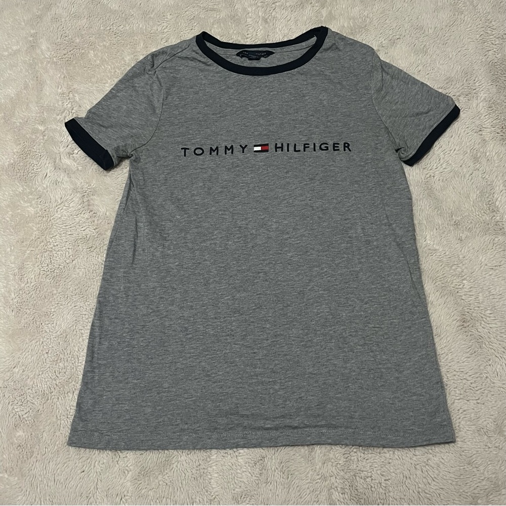 Tommy Hilfiger Gray Tee with Black Trim